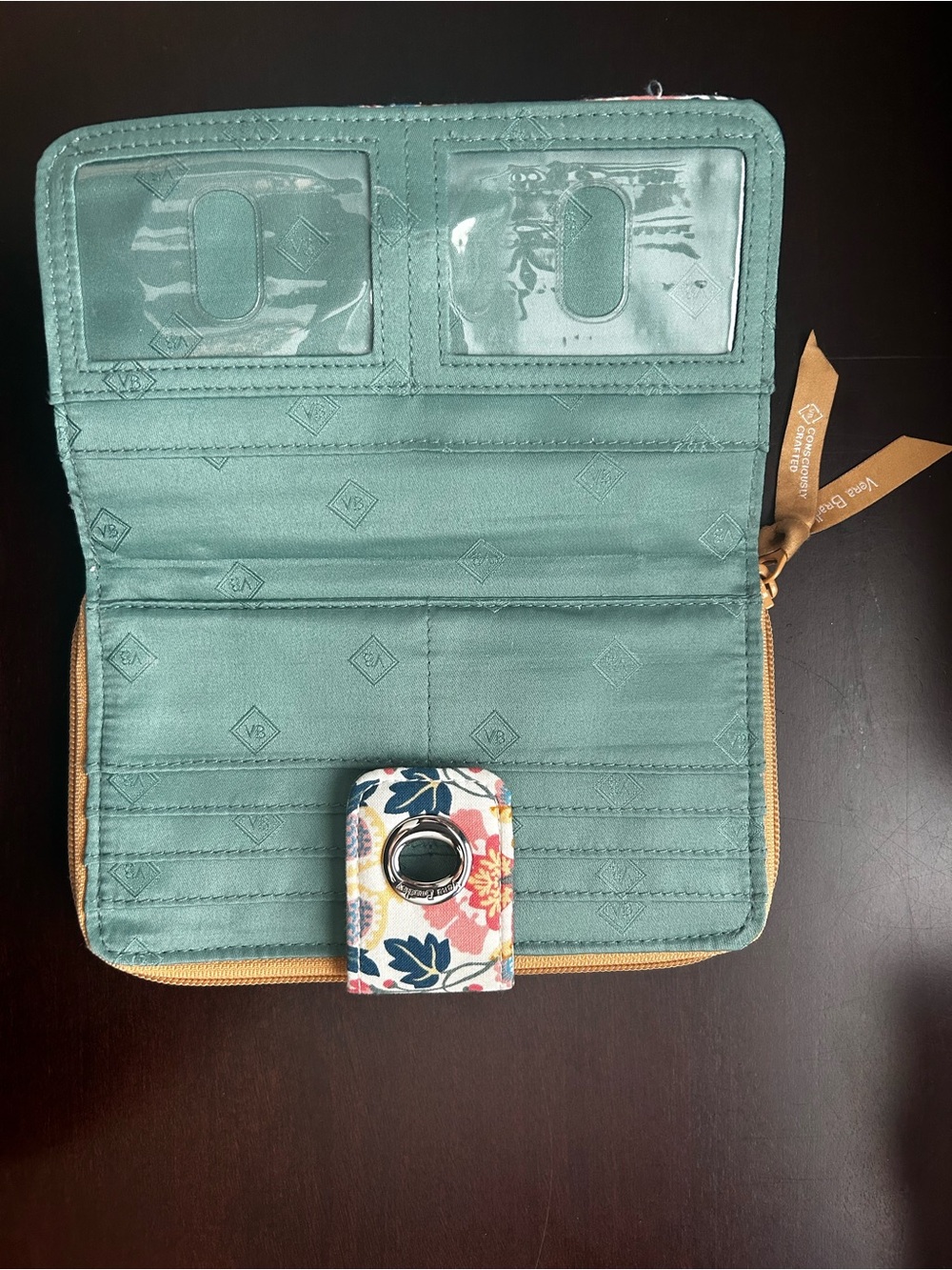 Vera Bradley Quilted Floral Print Turn-Lock Wallet - Picture 3 of 7